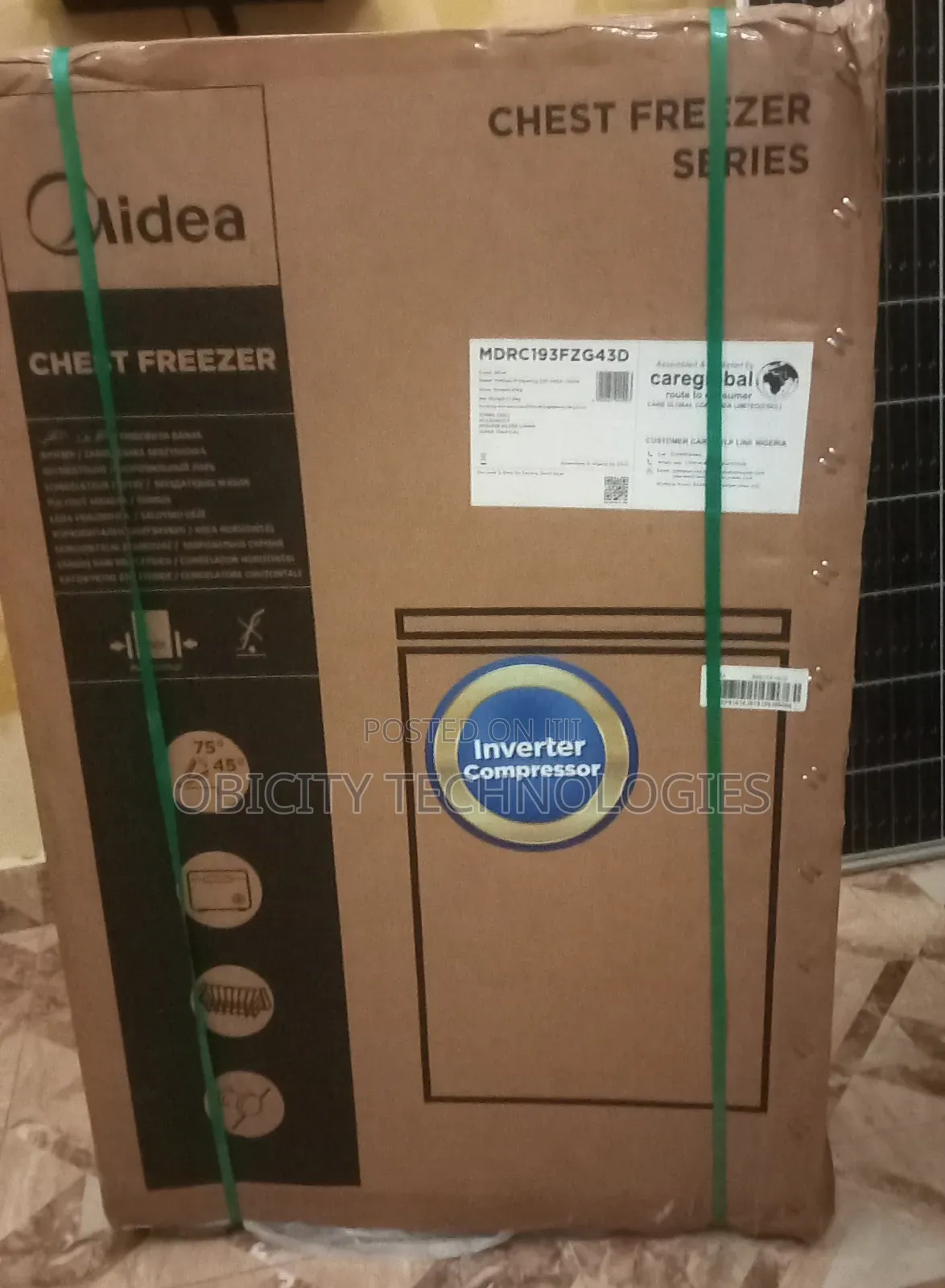 Midea 99 Litres Inverter Chest Freezer MDRC193FZG43D