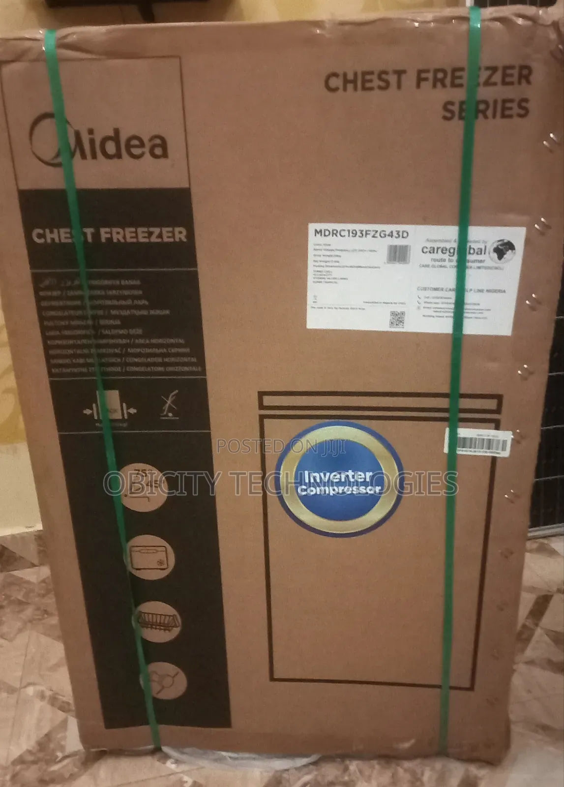 Midea 99 Litres Inverter Chest Freezer MDRC193FZG43D