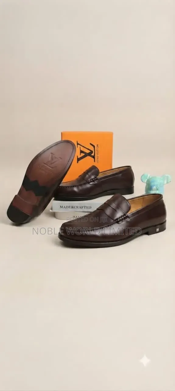 Louis Vuitton Black/Brown Leather Shoes ABL 6d