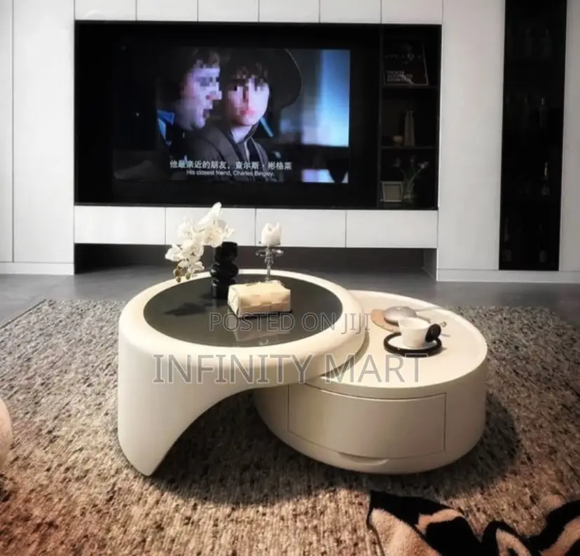 2 in 1 Modern White Center Table