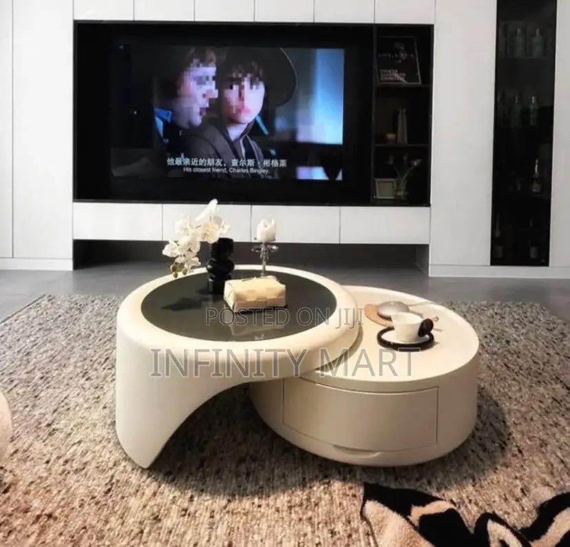 2 in 1 Modern White Center Table