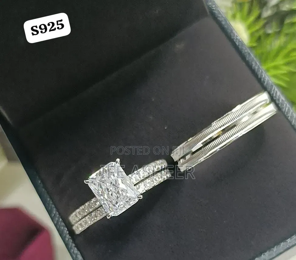 Couples 925 Sterling Silver Set of Wedding Ring 512