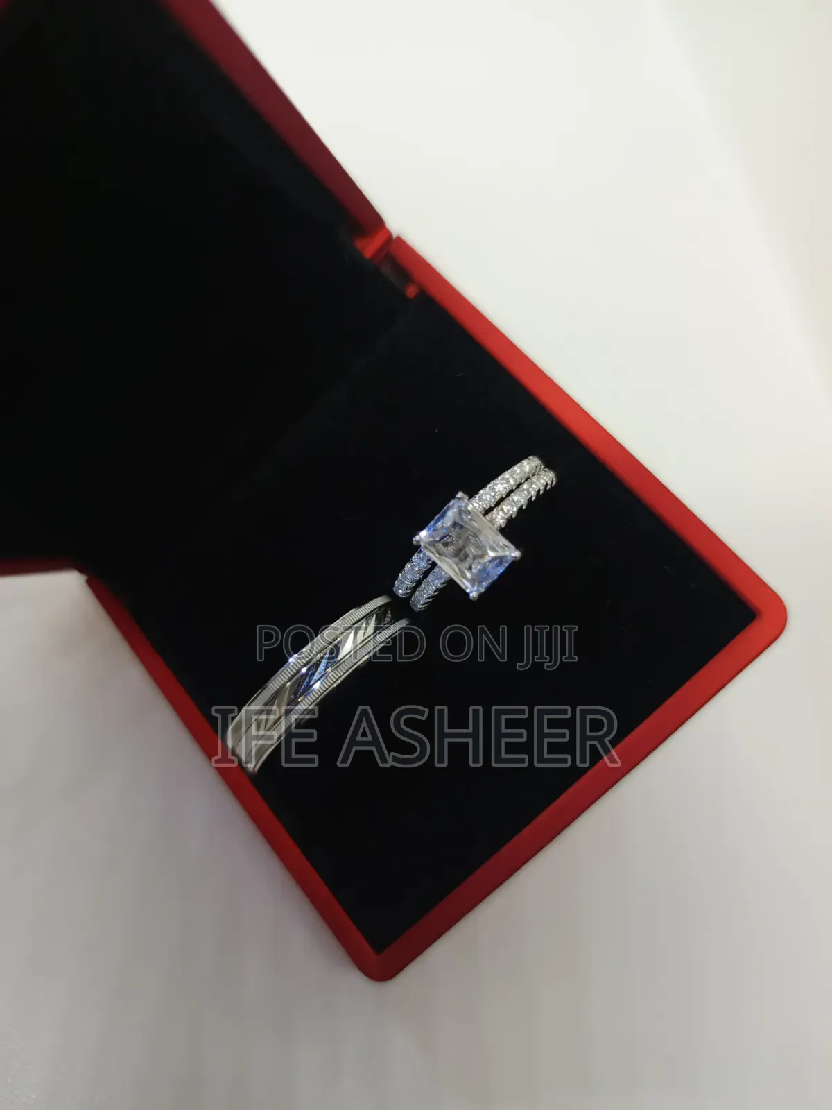 Couples 925 Sterling Silver Set of Wedding Ring 512