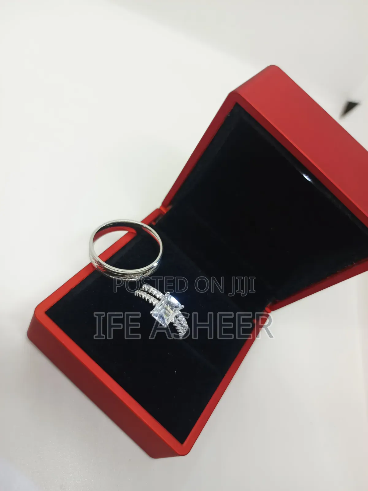 Couples 925 Sterling Silver Set of Wedding Ring 512