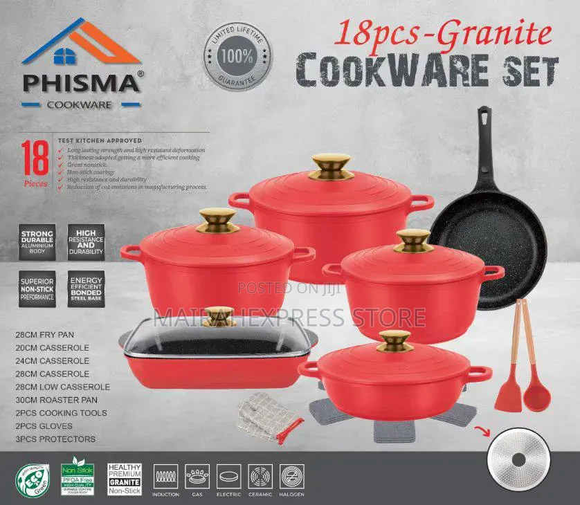 Phisma 18-Piece Granite Cookware Set T361