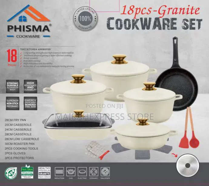 Phisma 18-Piece Granite Cookware Set T361