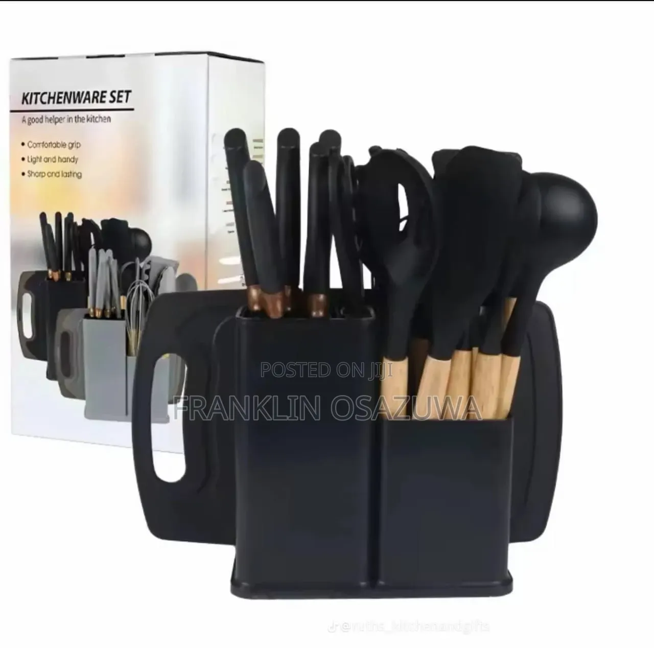 19-Piece Premium Non-Stick Kitchen Utensil Set With Knife Block