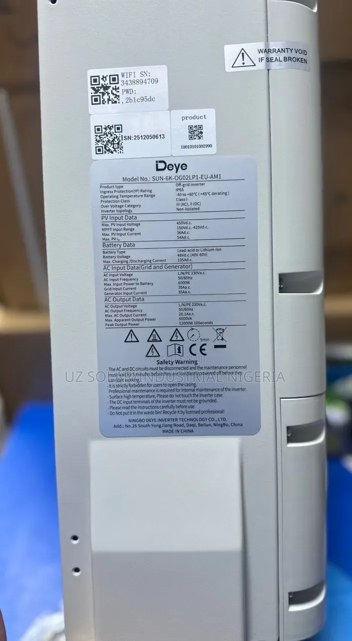 6kw Deye Hybrid Wall Mount Inverter