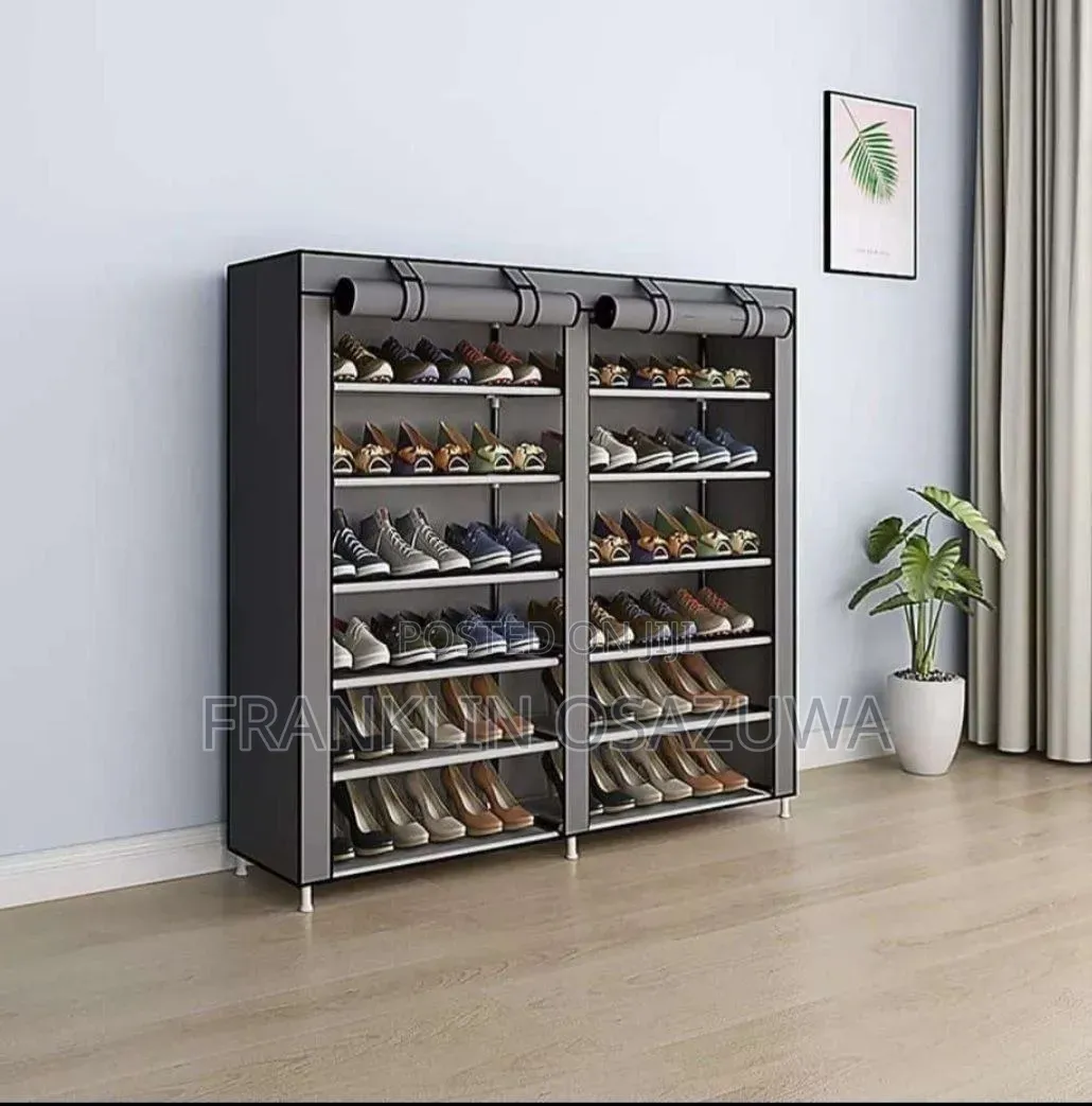 Portable Dustproof Shoe Storage Cabinet | 10-Tier Foldable Shoe Rack