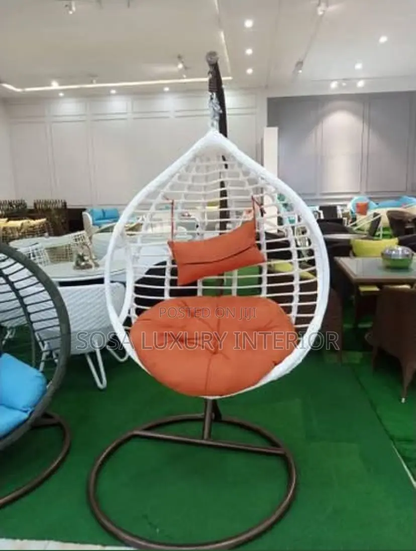 Premium Luxury Grey Hanging Swing Chair With S Cushion