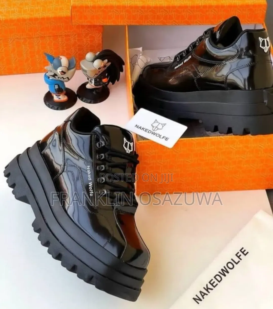 Naked Wolfe Women's Chunky Platform Sneakers – Black Patent Leather
