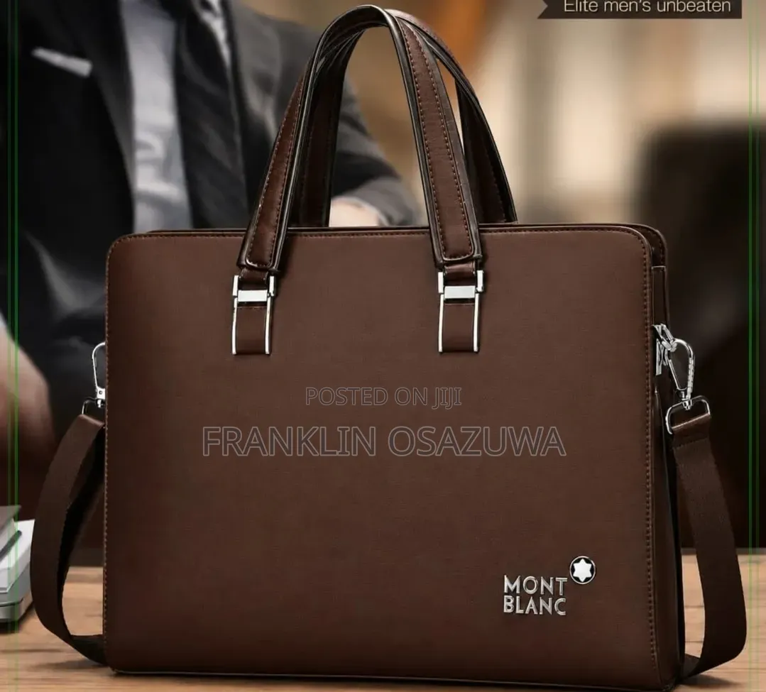Luxury Men's Leather Laptop Briefcase – Business Office Handbag