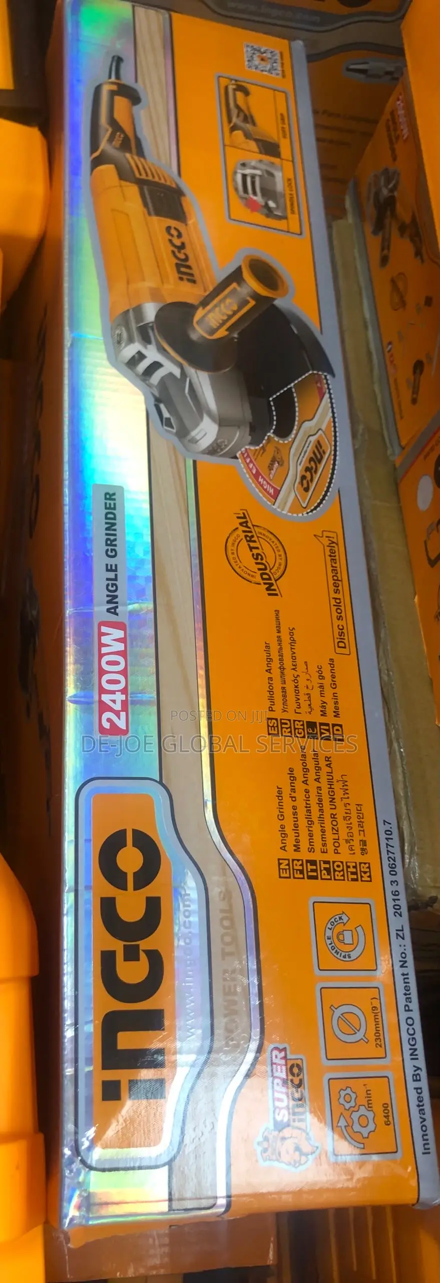 TITLE: INGCO 2400W 9" Angle Grinder Industrial Heavy Duty