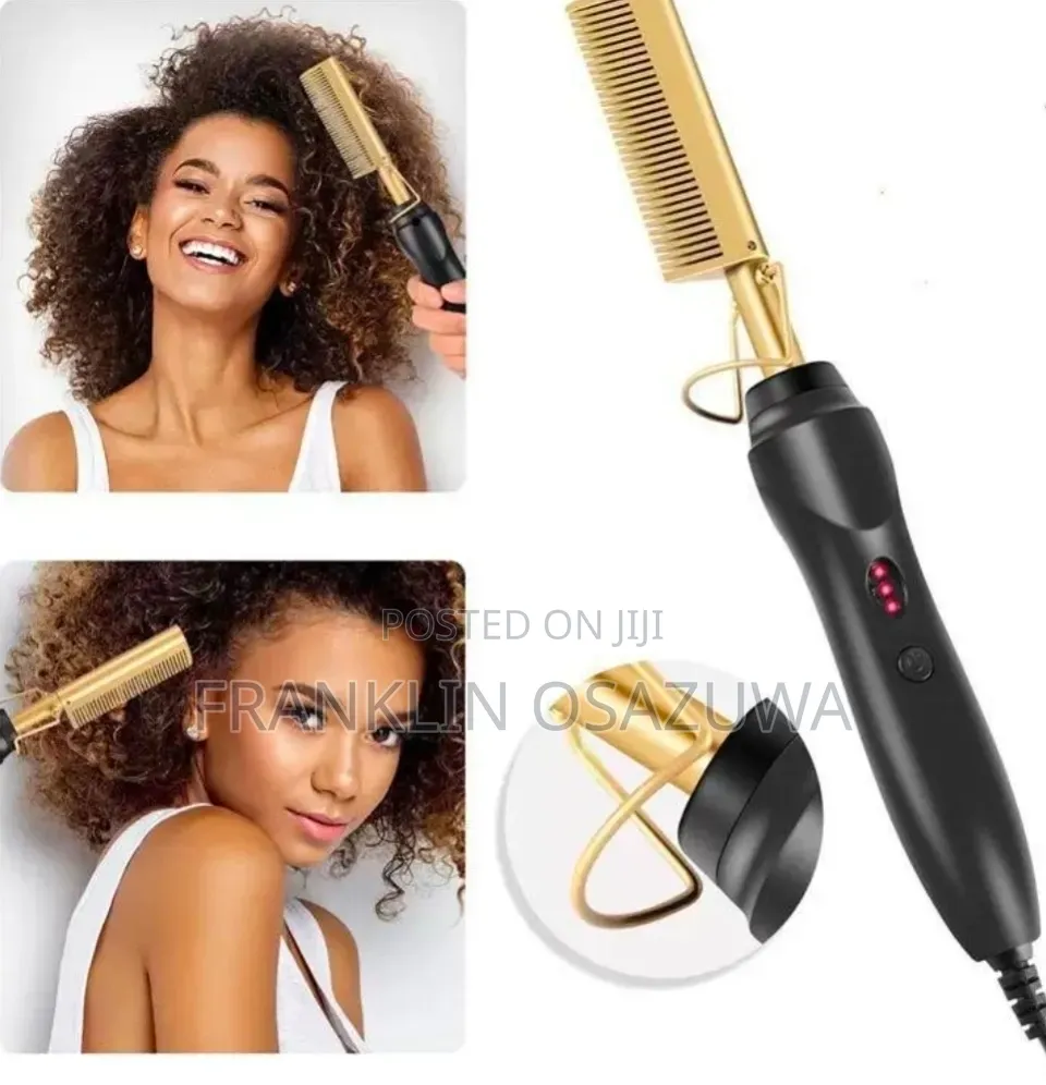 Professional Electric Hot Comb Hair Straightening Brush
