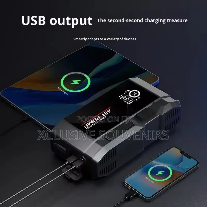 Multifunctional Car Jump Starter Air Compressor With Digital Display