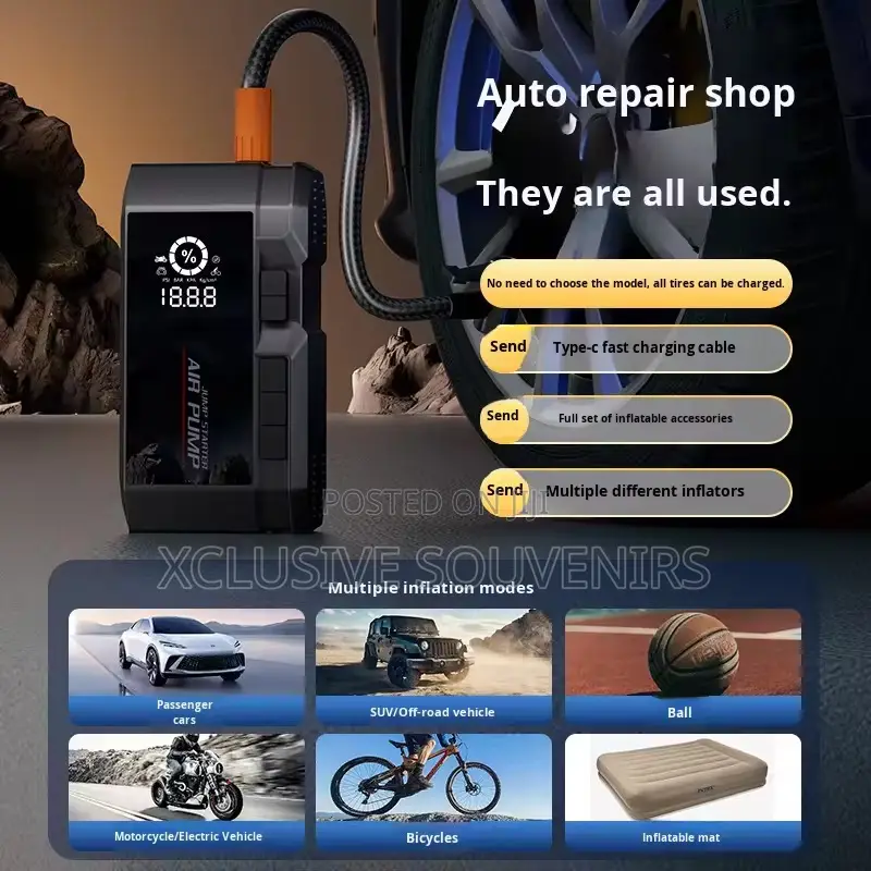 Multifunctional Car Jump Starter Air Compressor With Digital Display