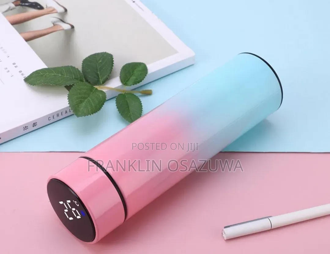 Smart Digital Temperature Display Vacuum Flask 500ml – Stainless Steel
