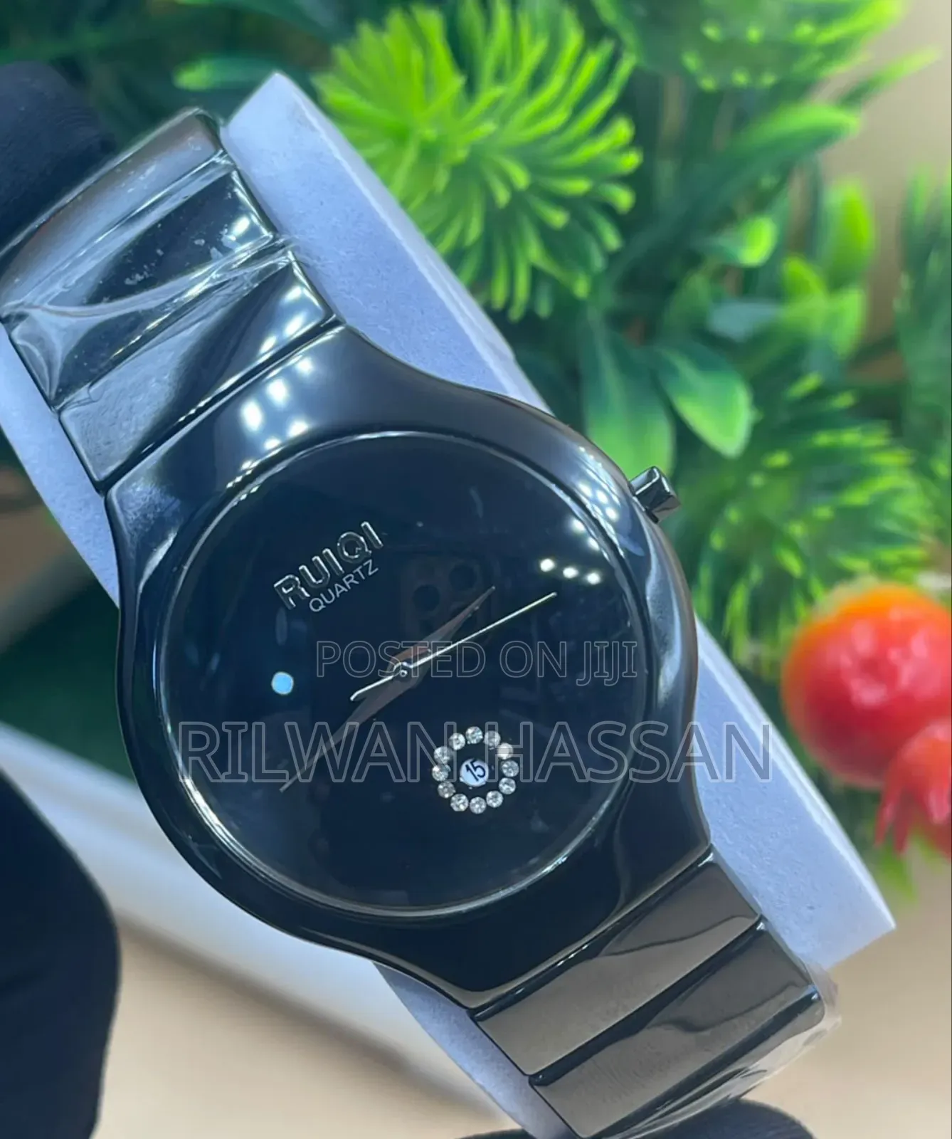 Ruiqi Ceramic Stone Calendar Female Timepiece