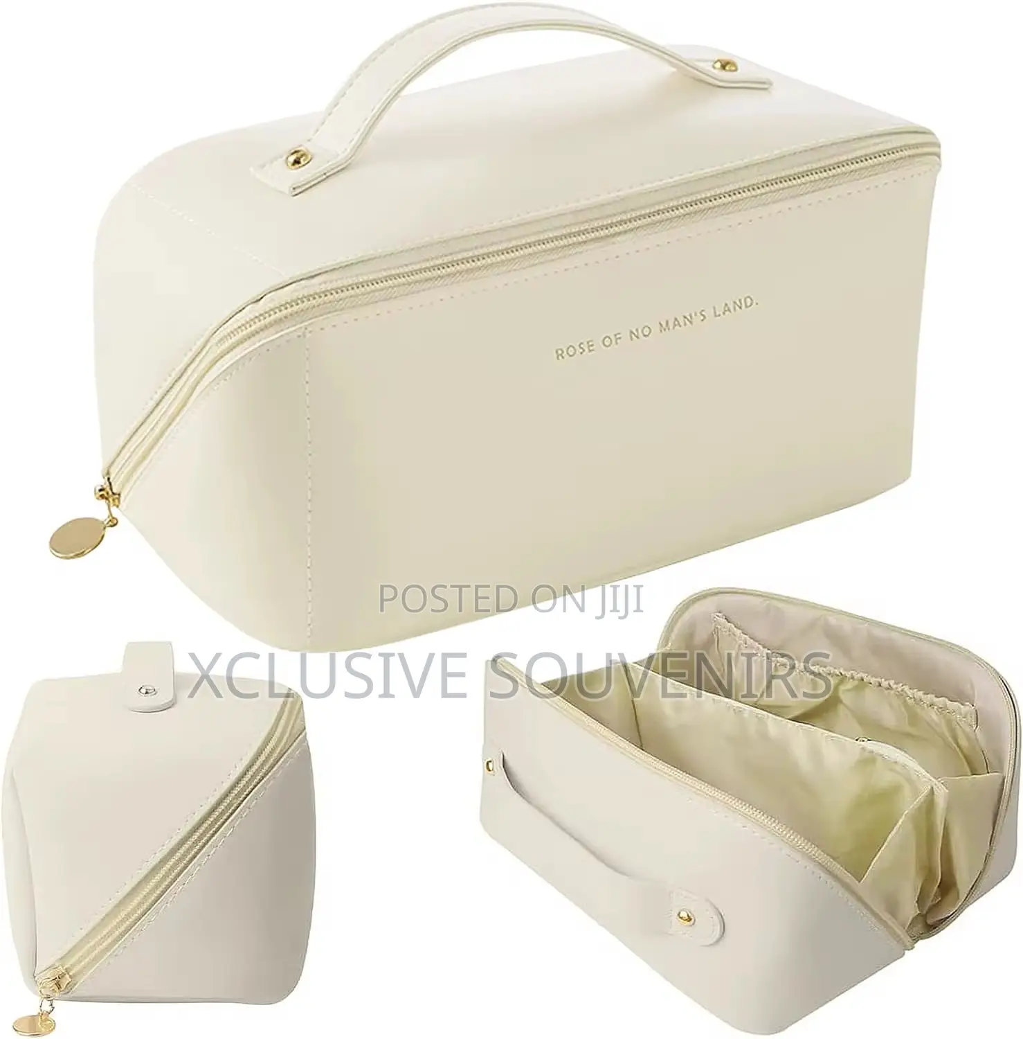 Custom Logo High Quality Leather Travel Toiletry Makeup Cosmetic Bag