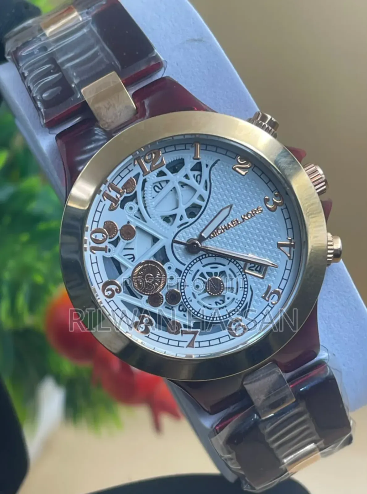 Michael Kors Semi Skeleton Ceramic Stainless Steel