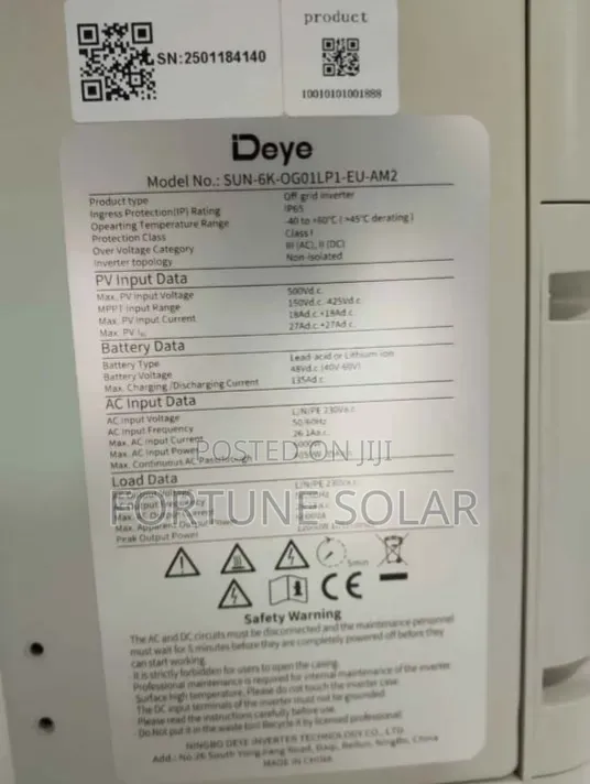 6kva Deye Inverter Hybrid