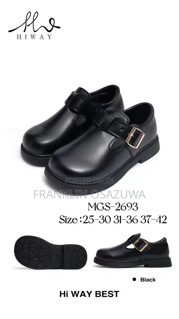Children's Black Buckle School Shoes – Durable Leather School Shoes