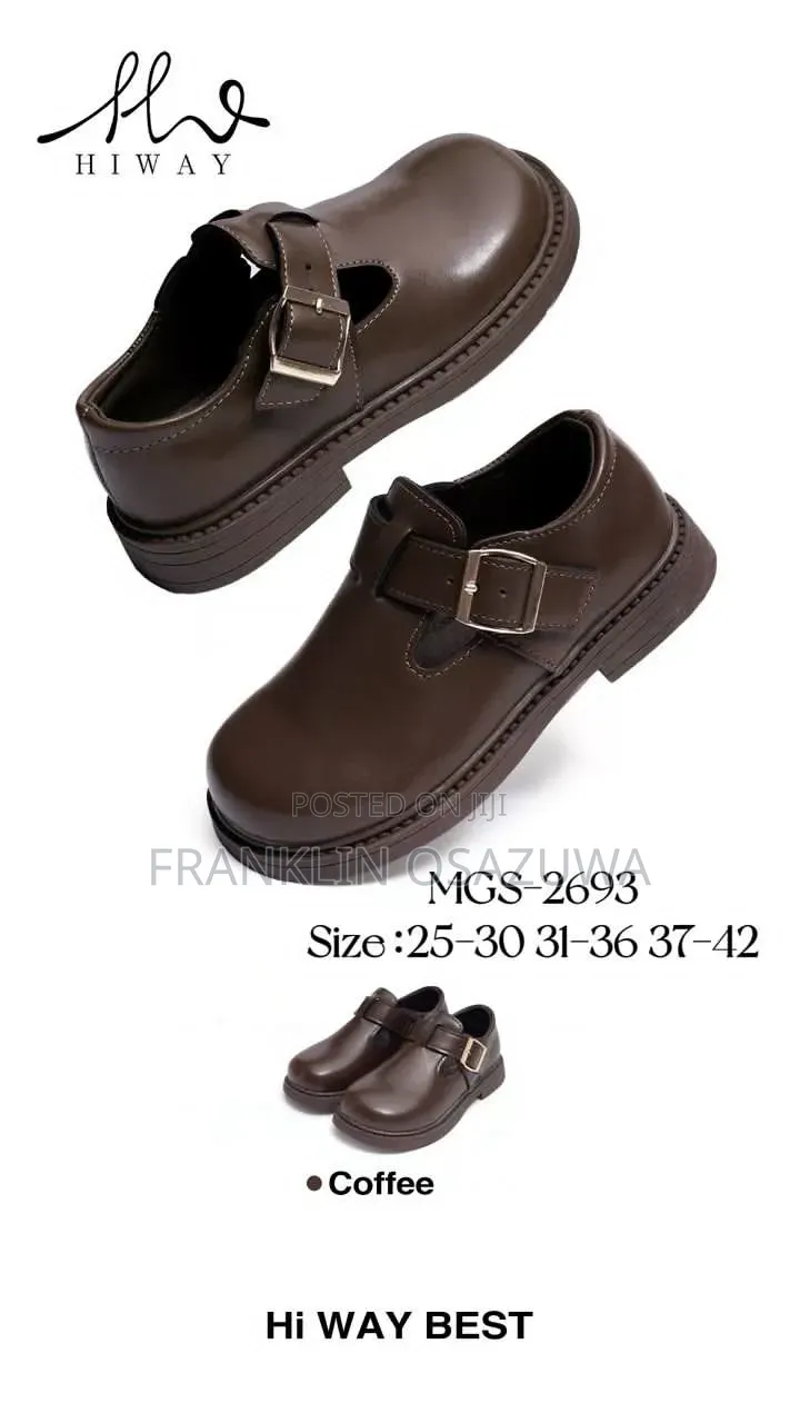 Children's Black Buckle School Shoes – Durable Leather School Shoes