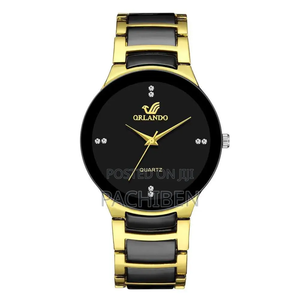 Hot Sale Black Dial Steel Quartz Men Business Watch