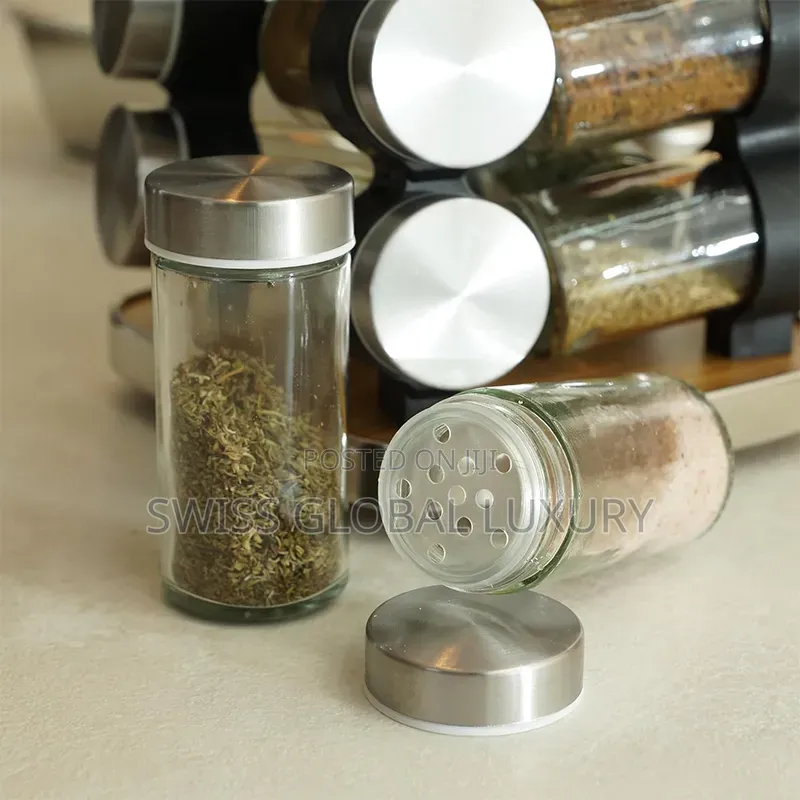 12 Jars to Hold Dried Herbs and Spices, Available in Different Sizes