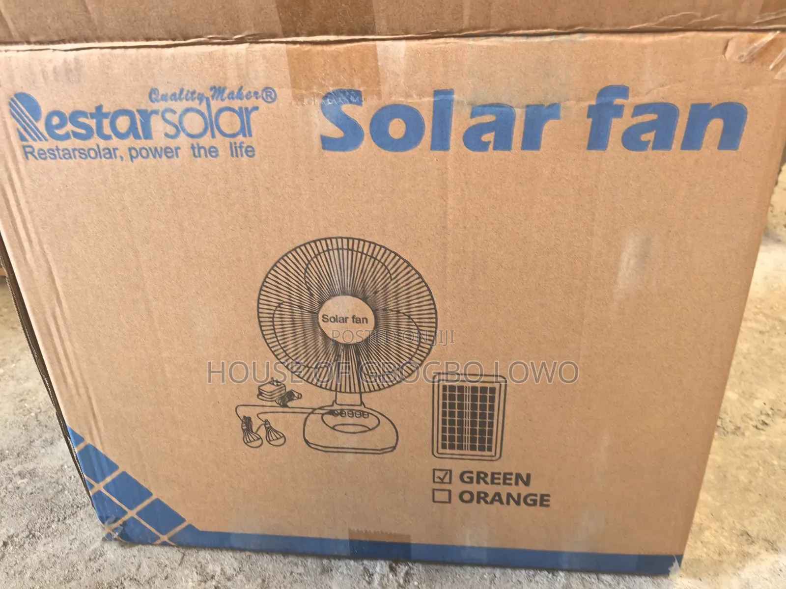 12 Inches Table Rechargeable Fan With Solar Panel 2 Bulb