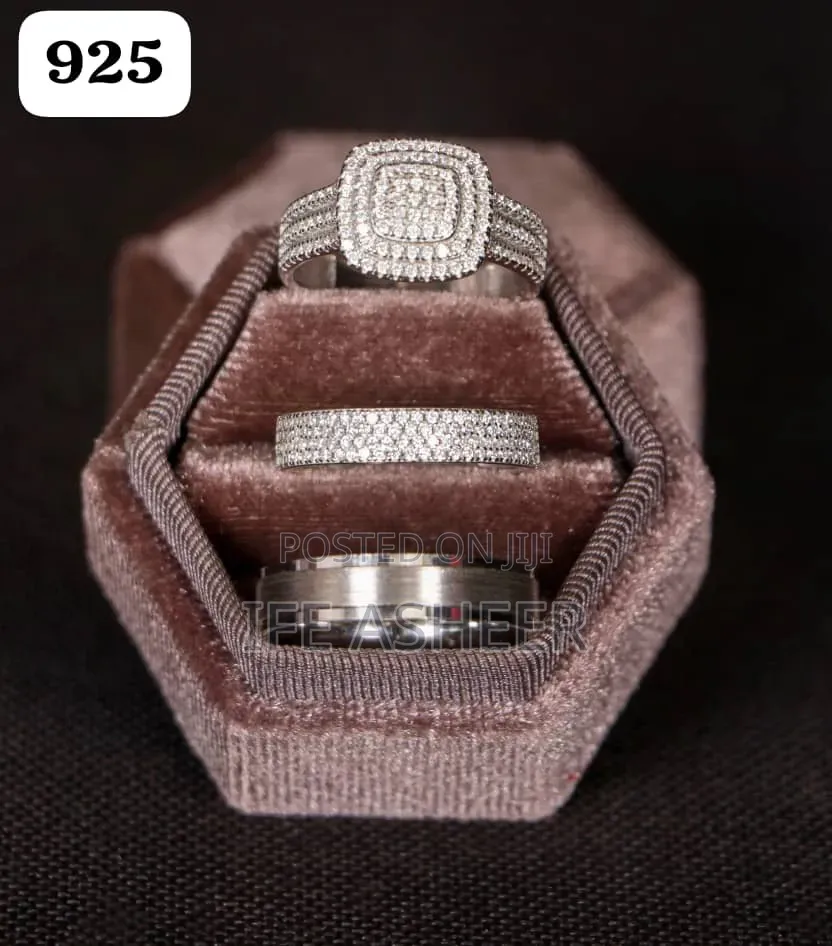 Stunning 925 Silver Set of Wedding Ring