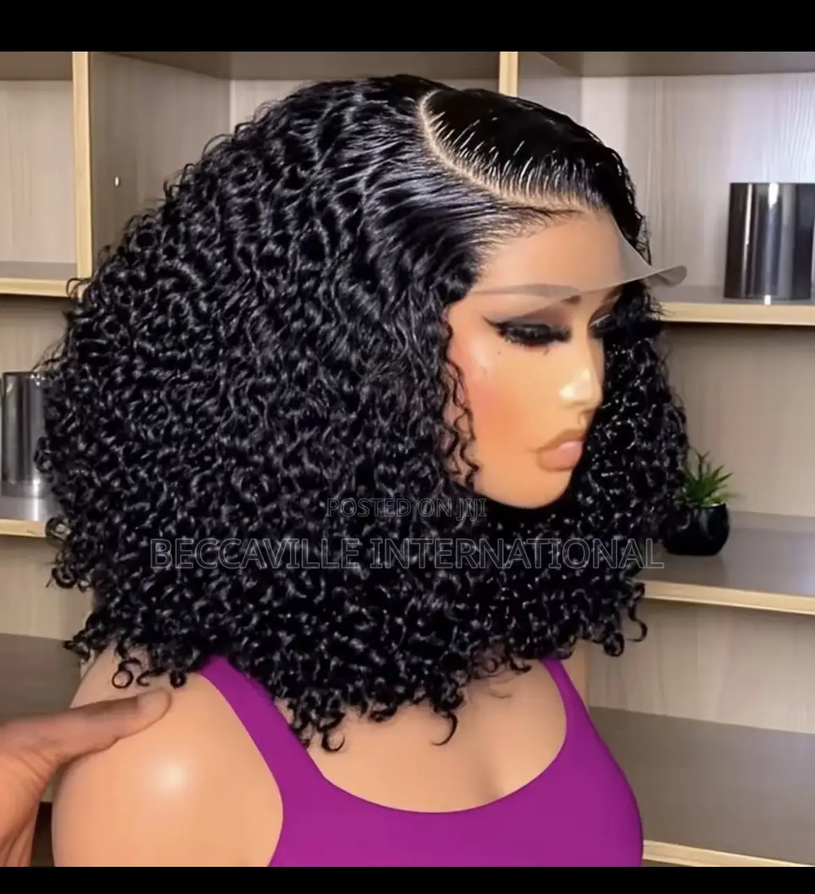 18” Super Double Drawn Pixie Curls Wig With 5by5 Closure
