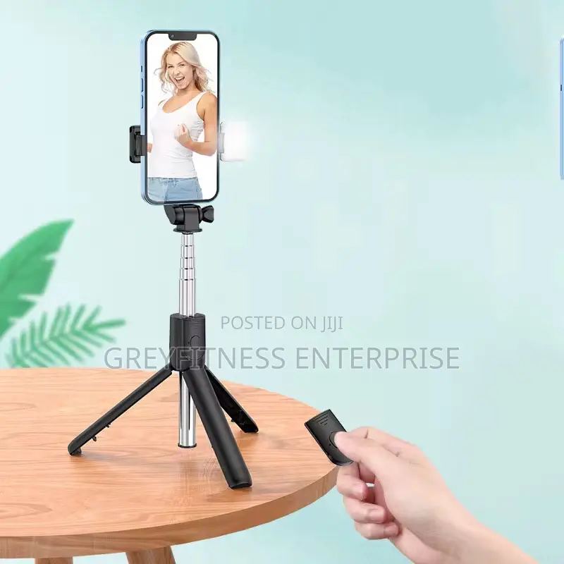 Phone Stand, Selfie Stick With Remote and Selfie Led Light