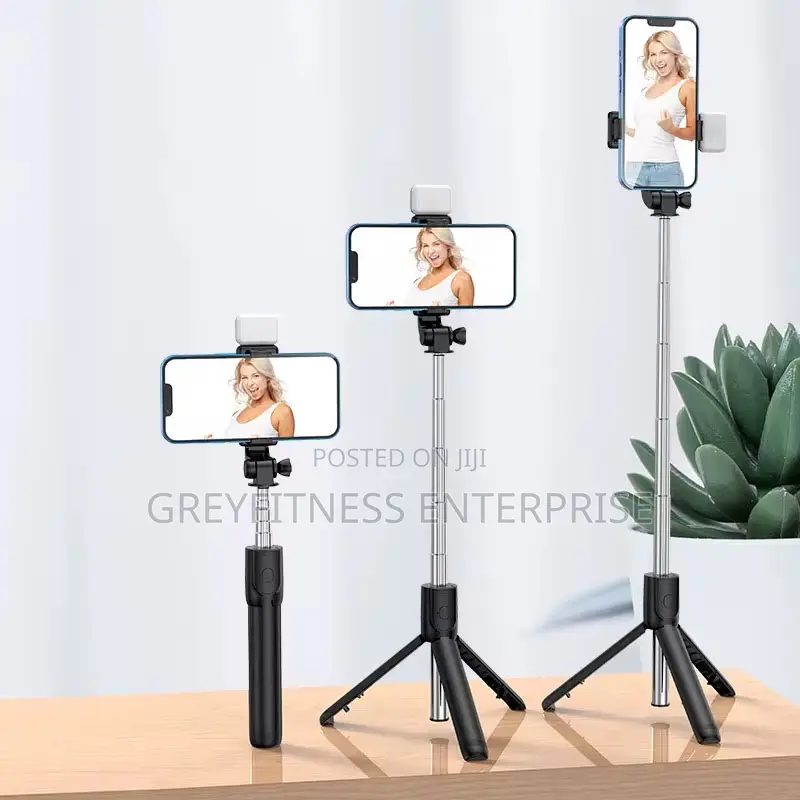Phone Stand, Selfie Stick With Remote and Selfie Led Light