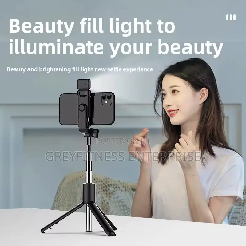 Phone Stand, Selfie Stick With Remote and Selfie Led Light