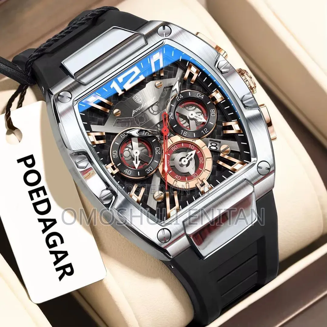 Poedagar Chronographic Silicone Rubber Watch