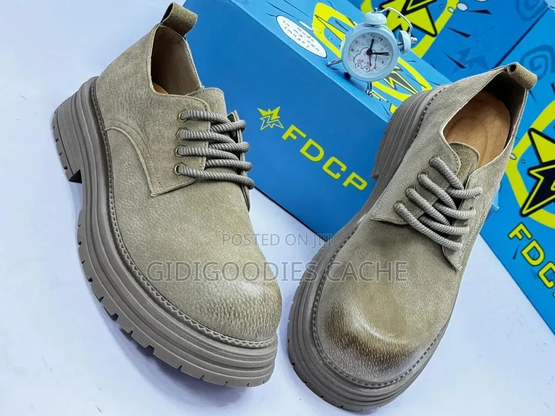 Low-Cut Chunky Lace-Up Shoes Tan/Khaki Size 40-46