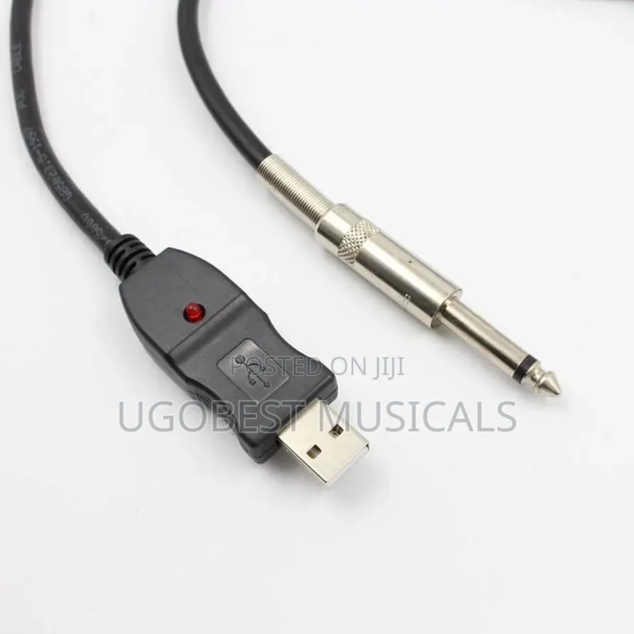 USB to 6.35mm Jack Instrument Interface Cable to PC (Plug Play)