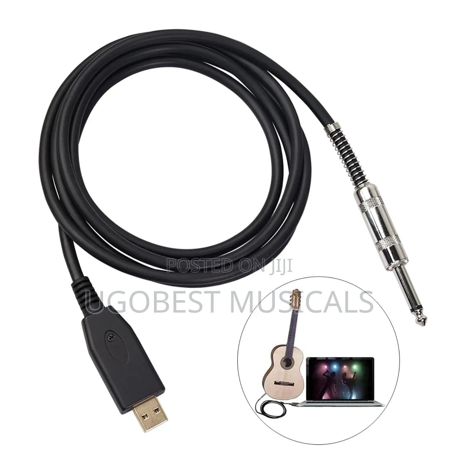 USB to 6.35mm Jack Instrument Interface Cable to PC (Plug Play)