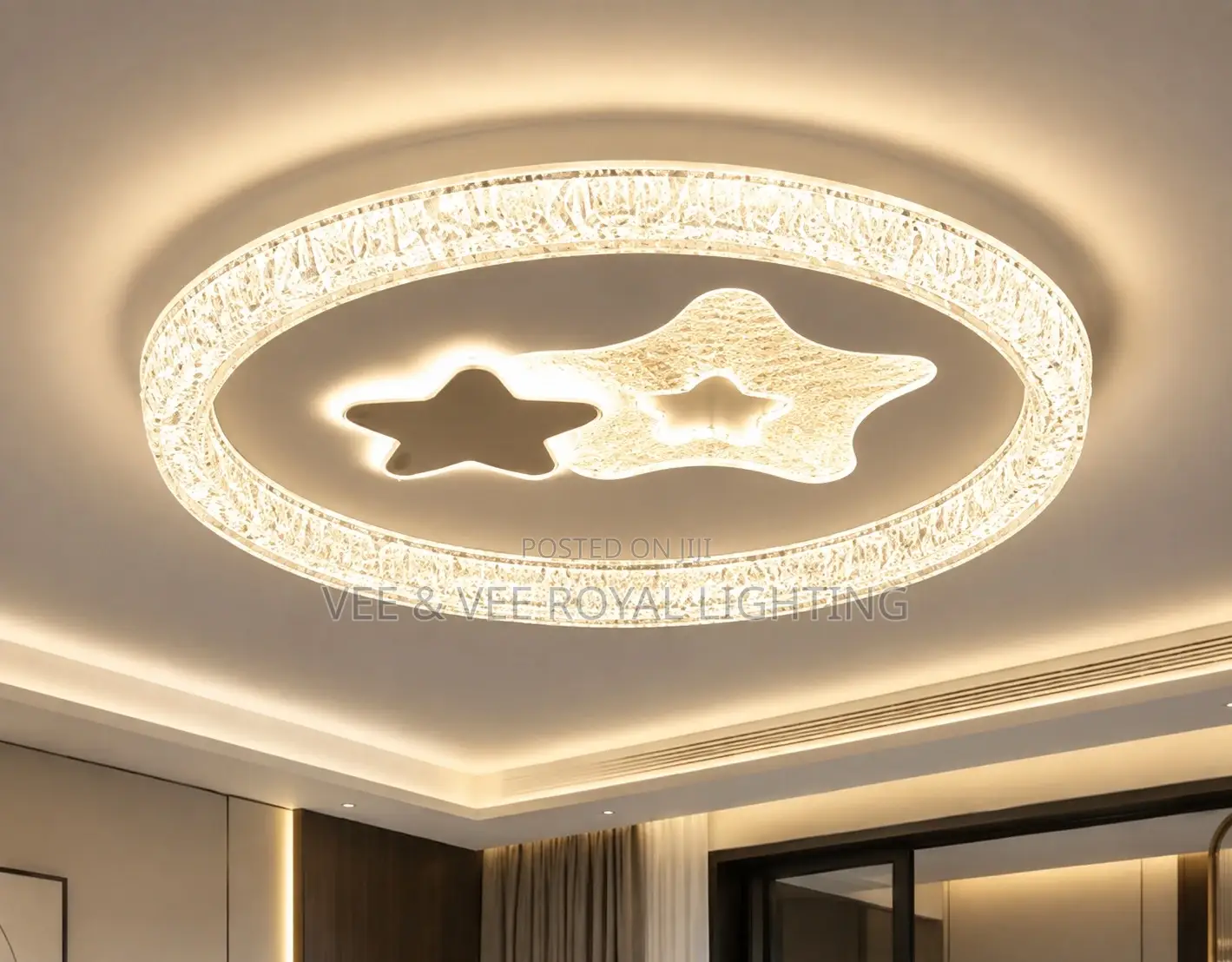 Modern Crystal Star LED Ceiling Light -for Living Room, Bedroom, Hotel