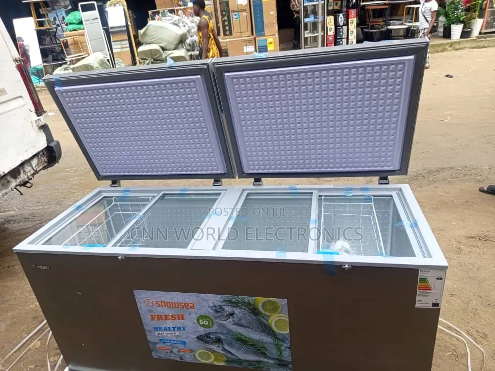 New Snowsea 600L Chest Freezer Double Door Key Super Cooling External