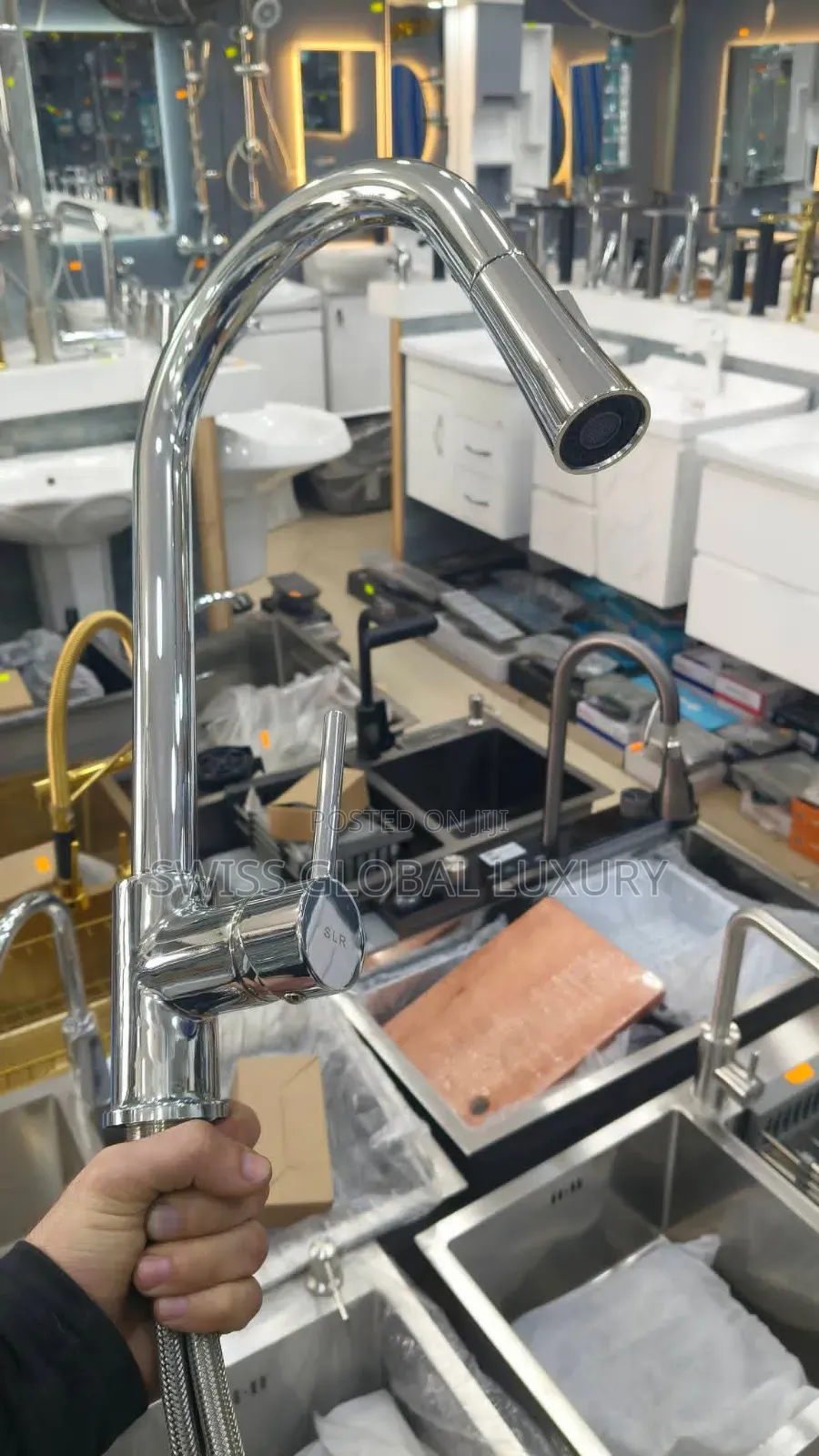 High Grade Kitchen Pull Out Sink Mixer Tap in Chrome,
