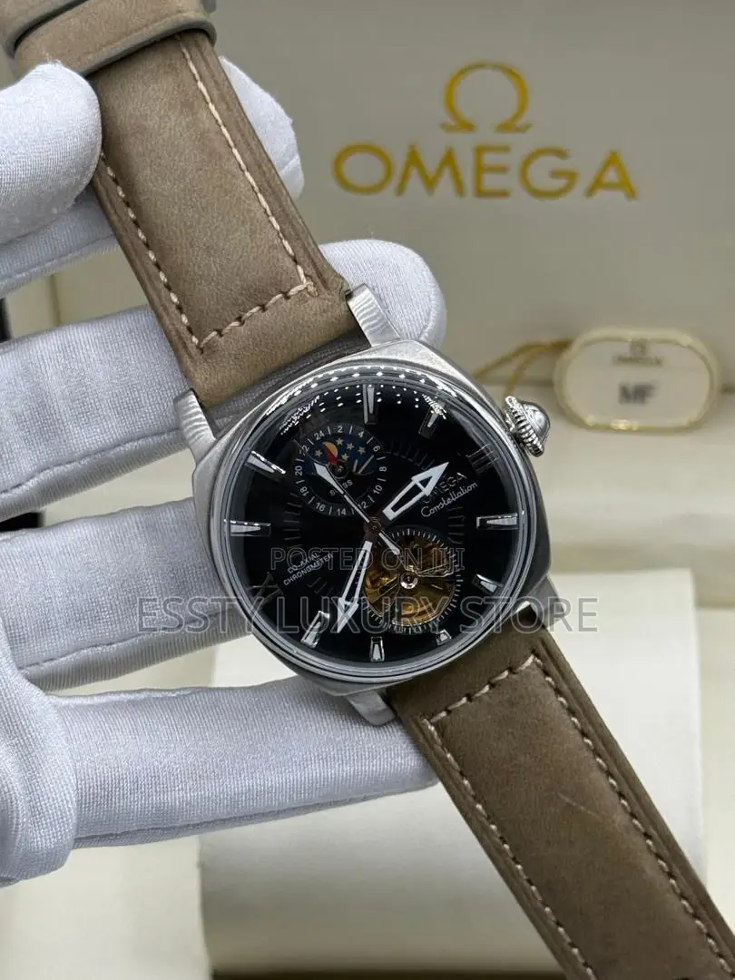 Original Quality Luxury Automatic Engine Omega Leather Wristwatch