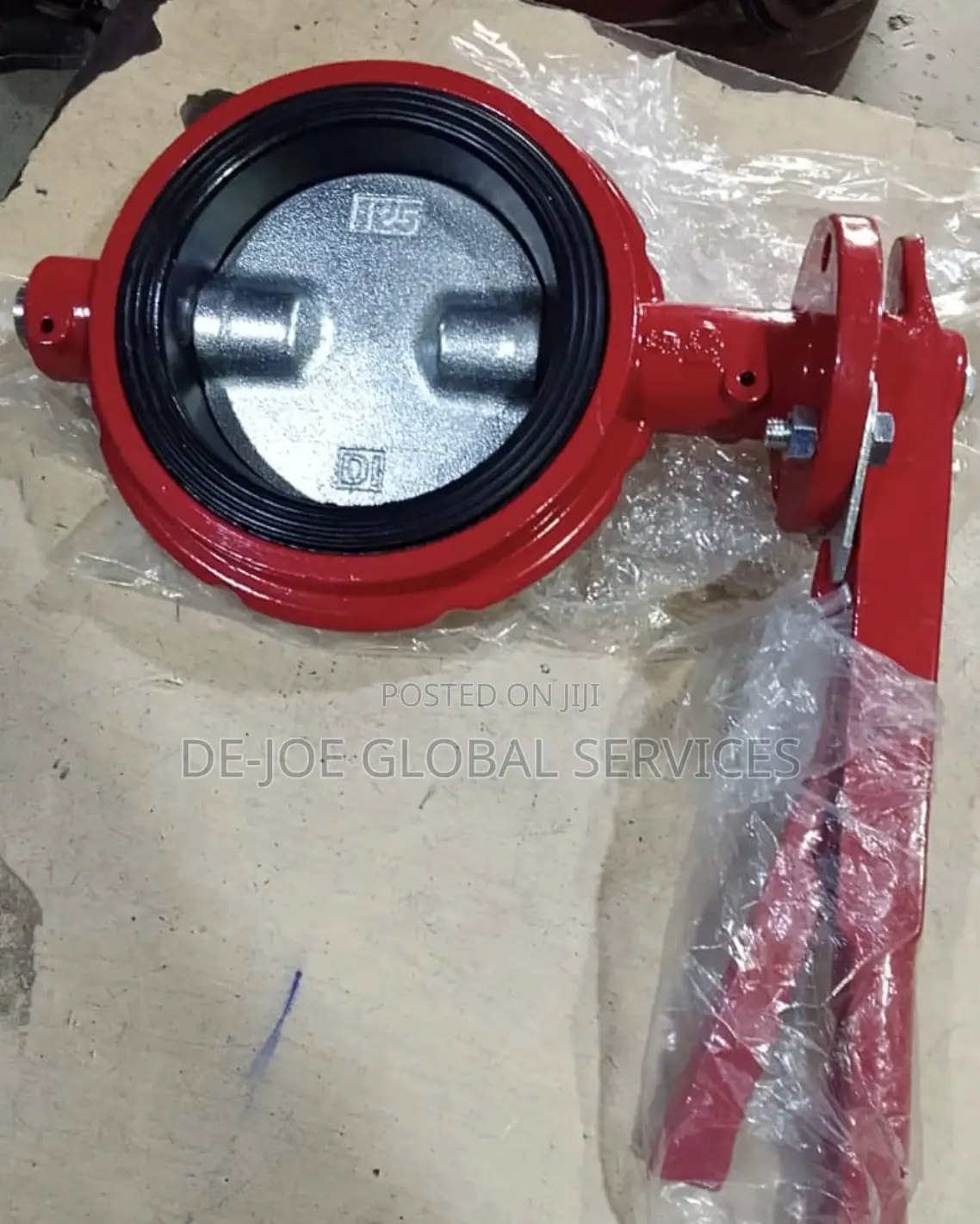 Butterfly Valve 4" Wafer Type Lever Operated Ductile Iron Red