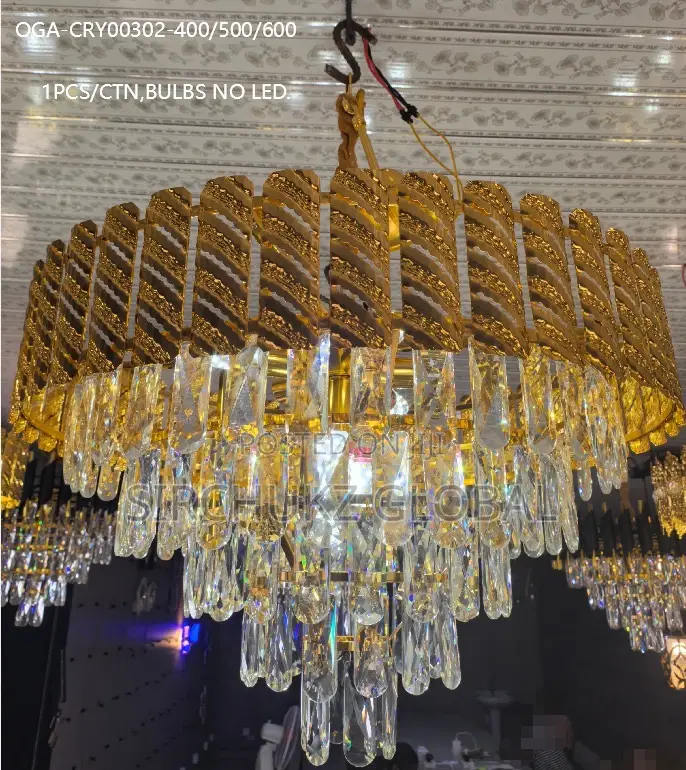Luxury Black Gold Crystal Pendant Chandelier,
