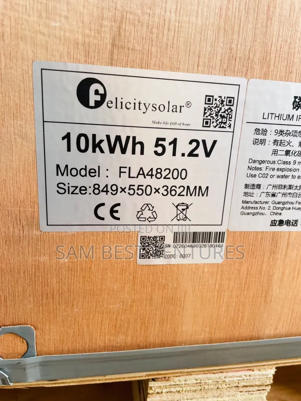 10kwh 51.2v Felicity Solar Lithium Batteries