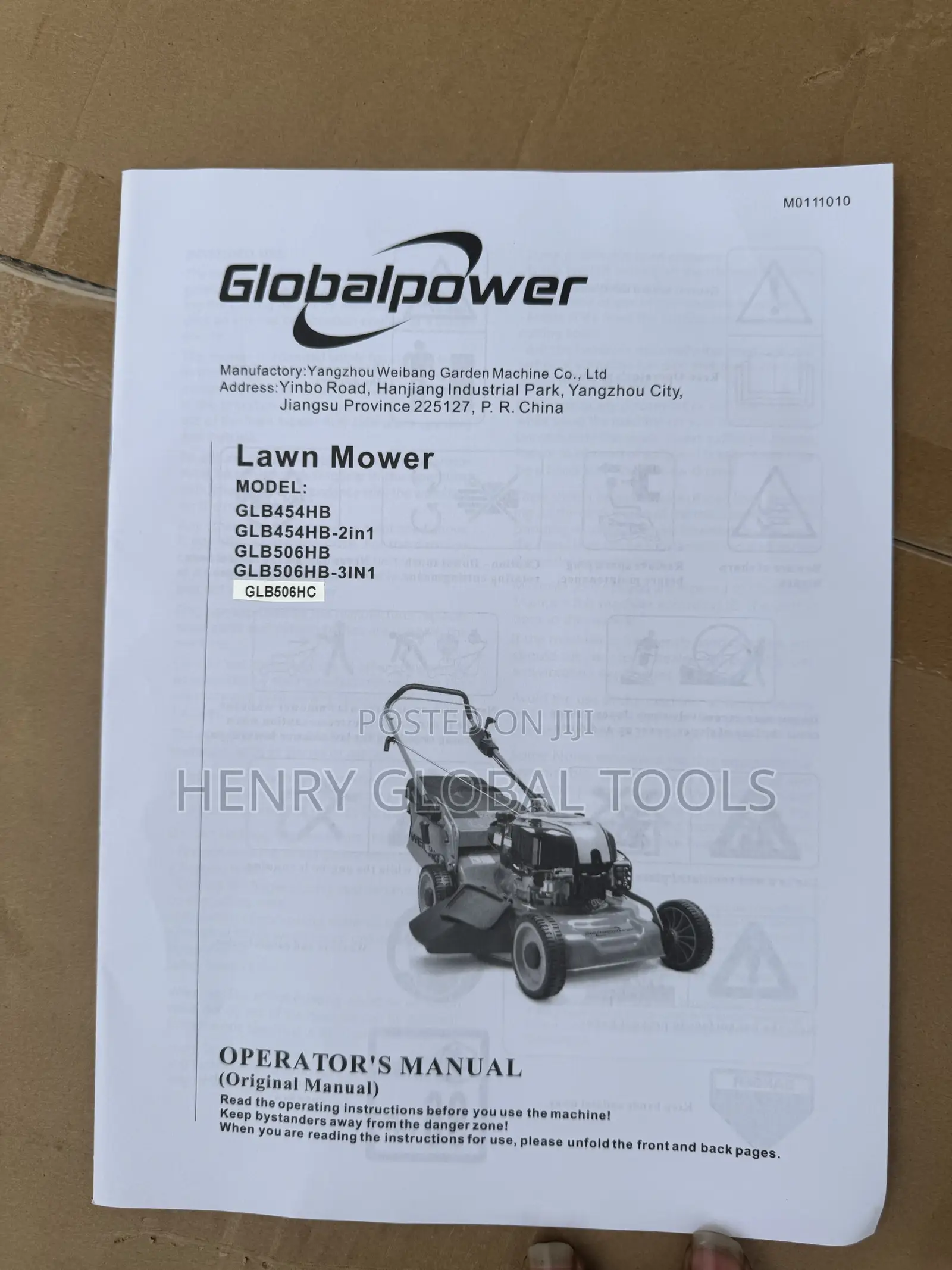 6.0hp 750sris Global Power Lawn Mower Machine