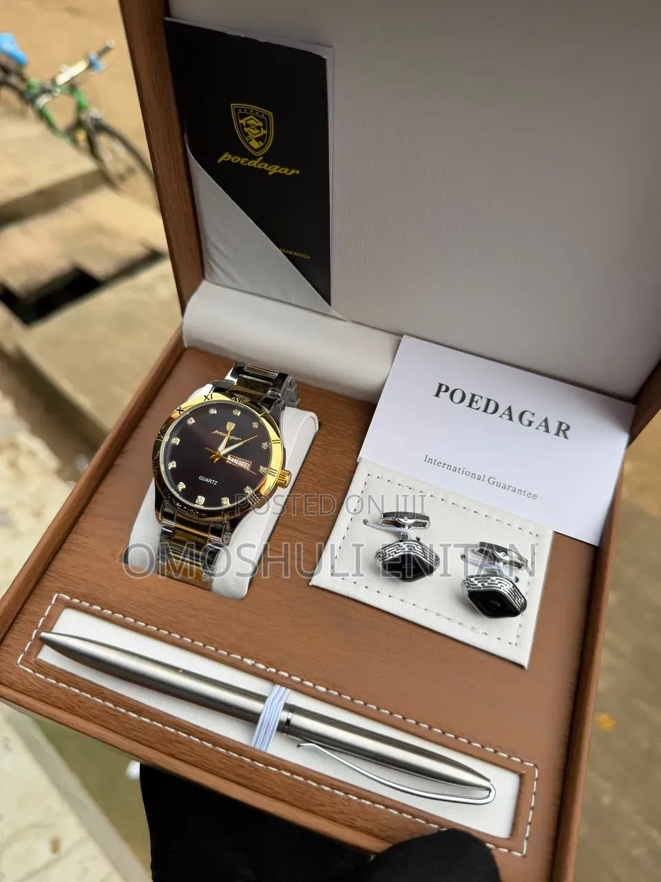 Poedagar Chronographic Watch and Cufflinks Ser