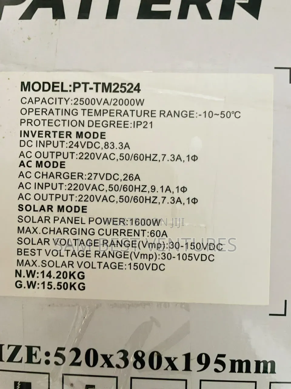 2. 24v Pattern Solar Hybrid Inverter