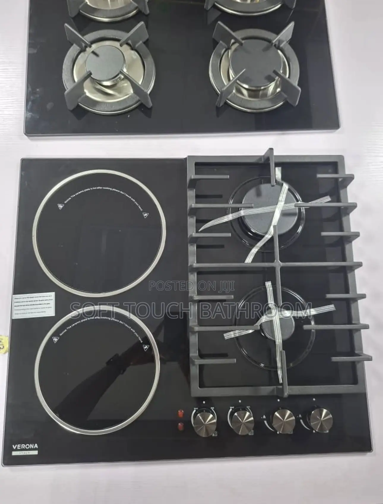 Electric and Gas 4 Burner Glass